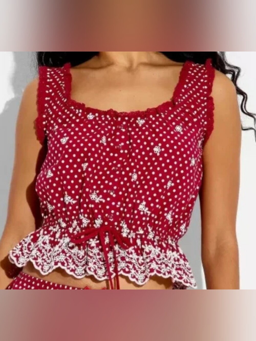 Wild Fable Women's Eyelet Tank Top Red Burgundy Size , XXS - ($25)